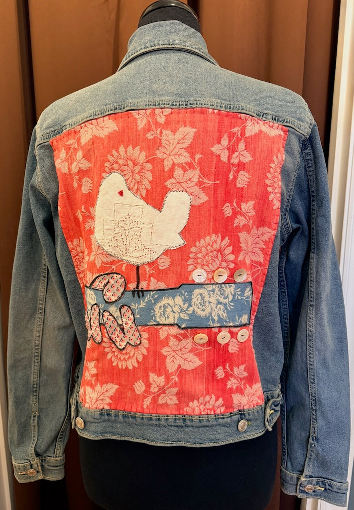 "WOODSTOCK REIMAGINED" HAND PAINTED DENIM JACKET LM53