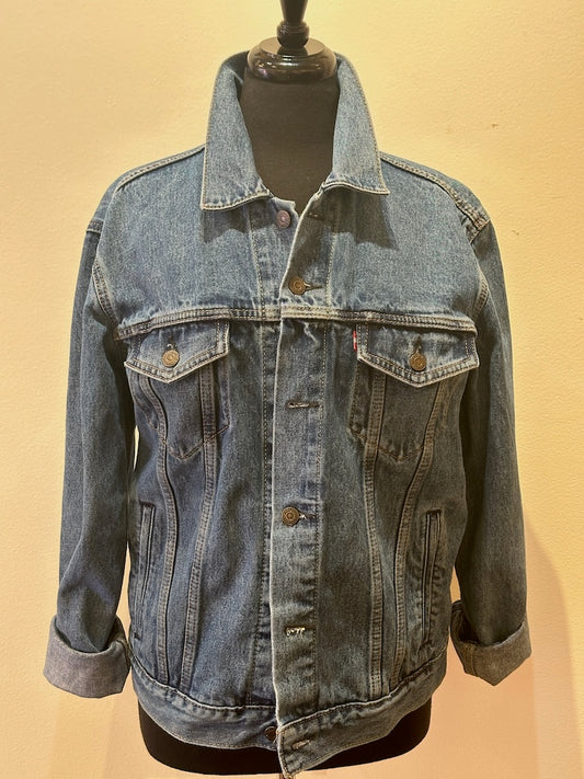 "LAKOTA DANCE SHIELD" HAND PAINTED JEAN JACKET FM18