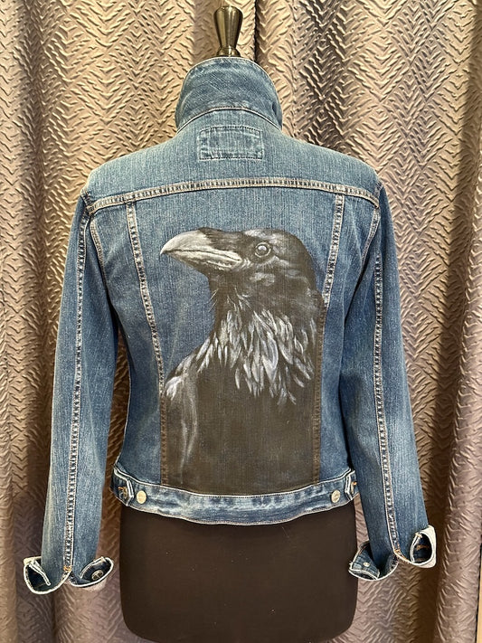 "RAVEN" HAND PAINTED JEAN JACKET LM27