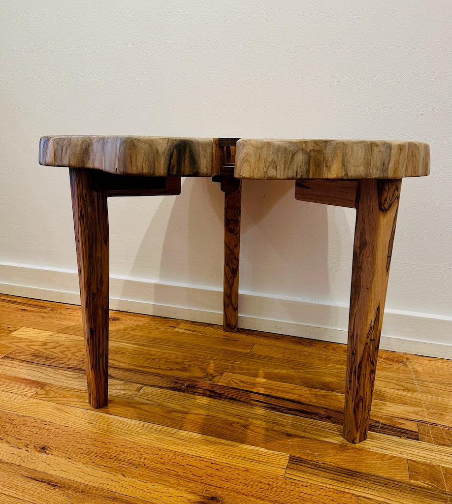 AMBROSIA MAPLE COOKIE TABLE WITH WALNUT BUTTERFLIES