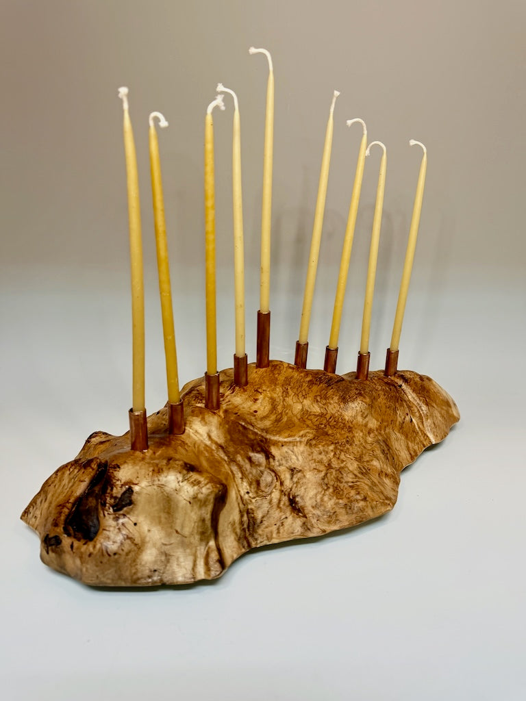 MAGNOLIA BURL MENORAH
