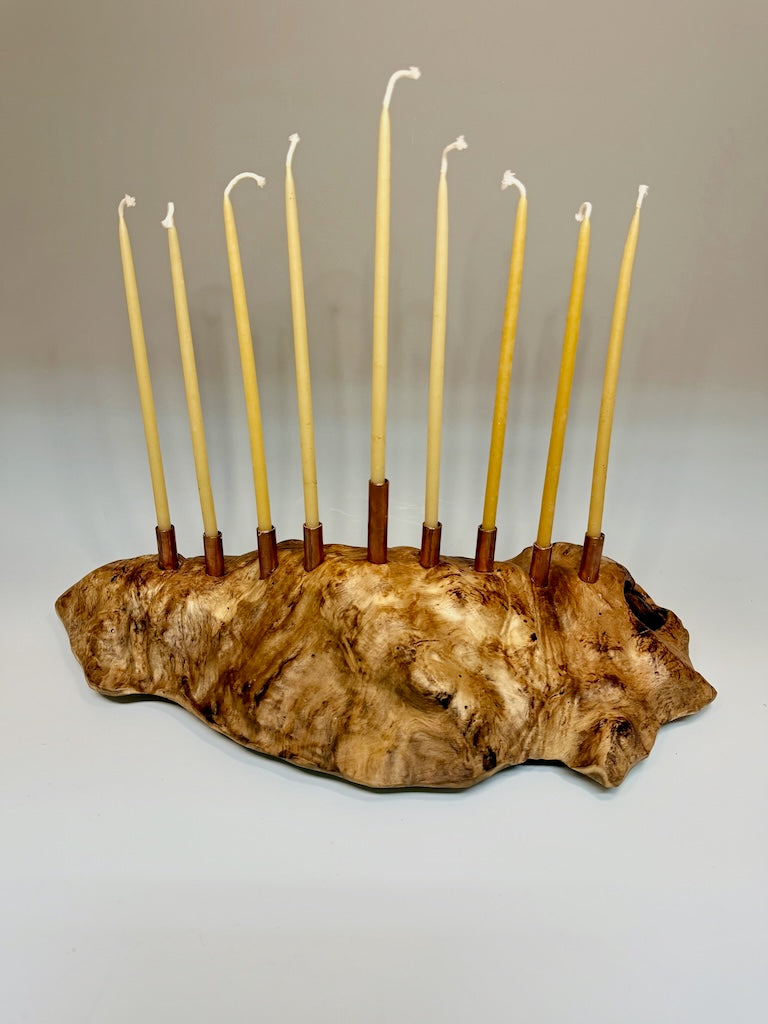 MAGNOLIA BURL MENORAH