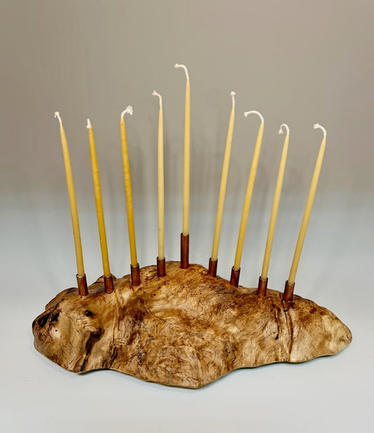 MAGNOLIA BURL MENORAH