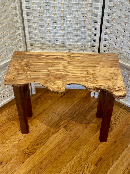 SMALL AMBROSIA MAPLE BENCH W/WALNUT LEGS