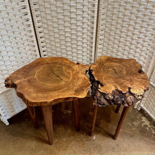 DOUBLE MAPLE COOKIE SPLIT INTO 2 TABLES ON WALNUT LEGS