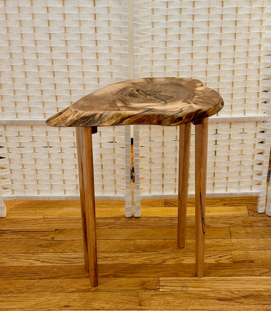 TEARDROP WALNUT TABLE WITH AMBROSIA MAPLE LEGS