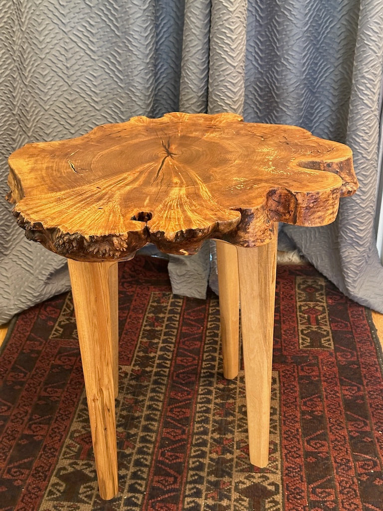 WALNUT COOKIE TABLE WITH AMBROSIA MAPLE LEGS