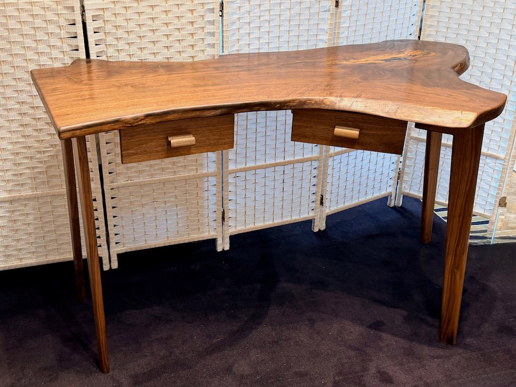 HANDMADE WALNUT DESK WITH 2 DRAWERS