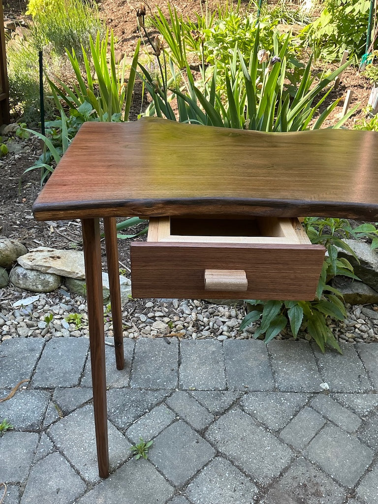 HANDMADE WALNUT DESK WITH 2 DRAWERS