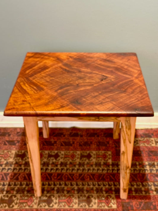 BOOKMATCHED WALNUT SQUARE TABLE