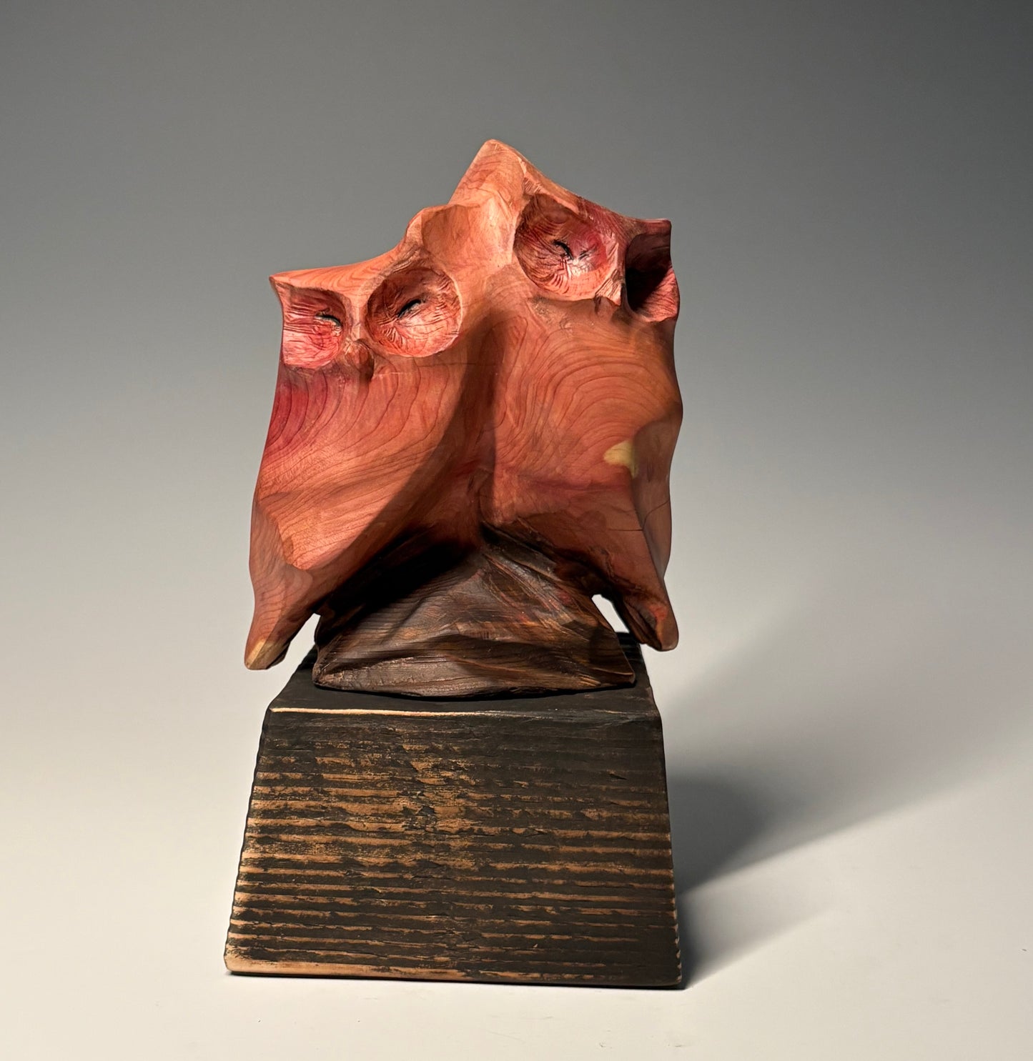 "LITTLE ANGELS" HAND CARVED EASTERN REDCEDAR SCULPTURE