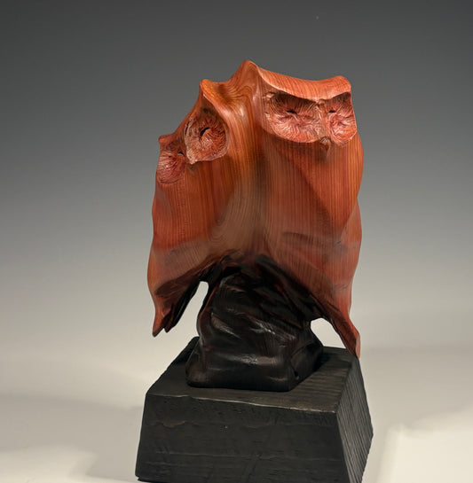 "LITTLE ANGELS II" HAND CARVED EASTERN REDCEDAR SCULPTURE