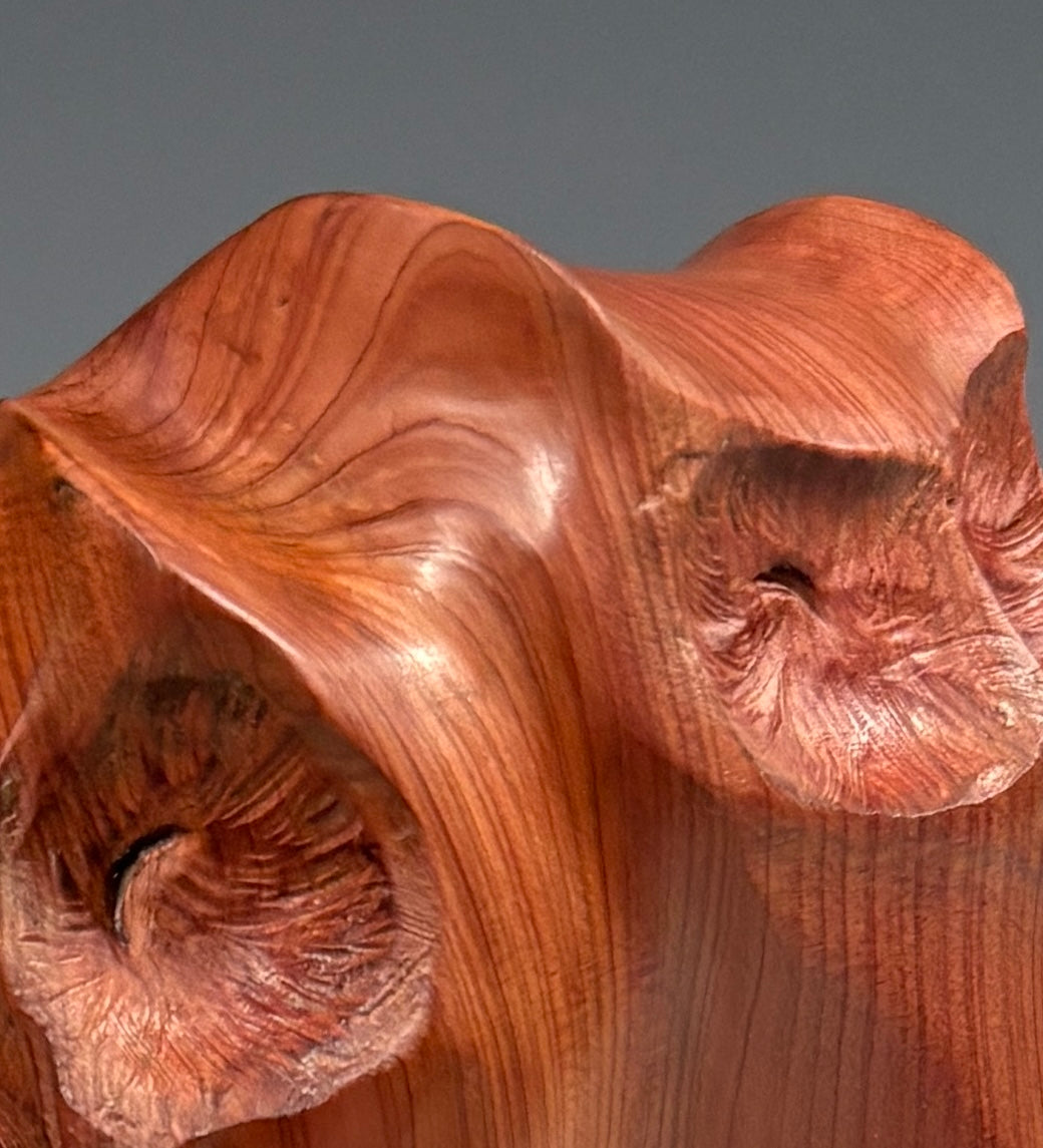 "LITTLE ANGELS II" HAND CARVED EASTERN REDCEDAR SCULPTURE
