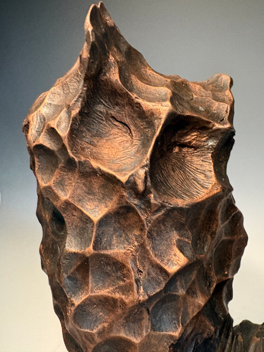 "LOVE ENDURES XI" SOURWOOD WITH METAL COATING WOOD SCULPTURE