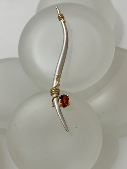 14K AND STERLING SILVER SINGLE CURVE PIN MB105P