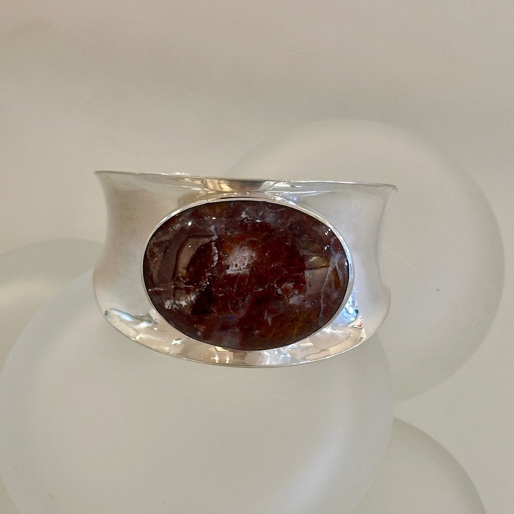 STERLING SILVER CUFF WITH AGATE MB130B