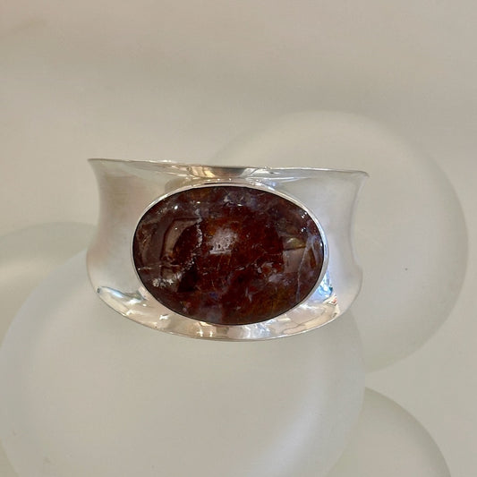 STERLING SILVER CUFF WITH AGATE MB130B