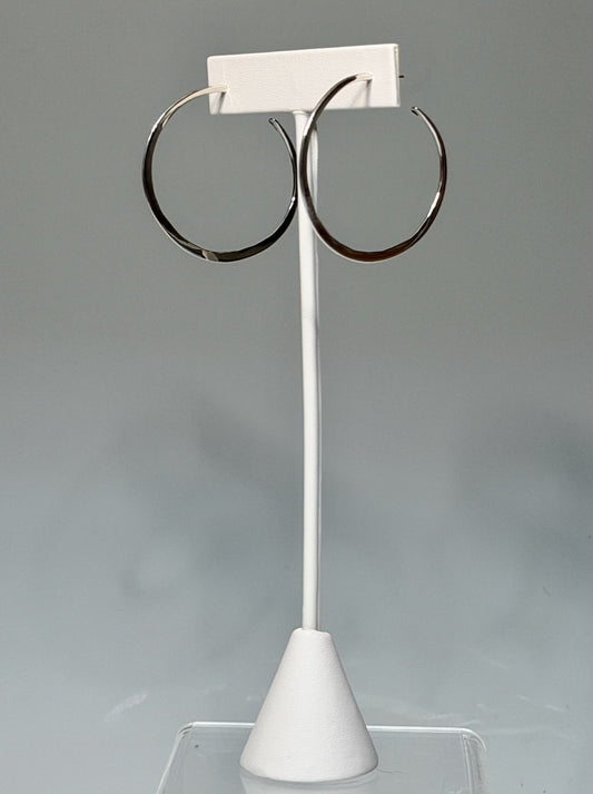 LARGE STERLING SILVER FORGED HOOPS MB211E