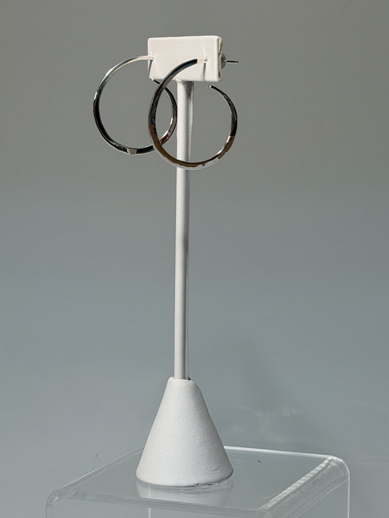 SMALL STERLING SILVER FORGED HOOP EARRINGS MB214E