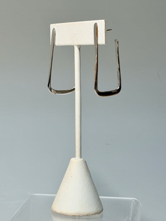 RECTANGLE STERLING SILVER HOOP EARRINGS MB215E