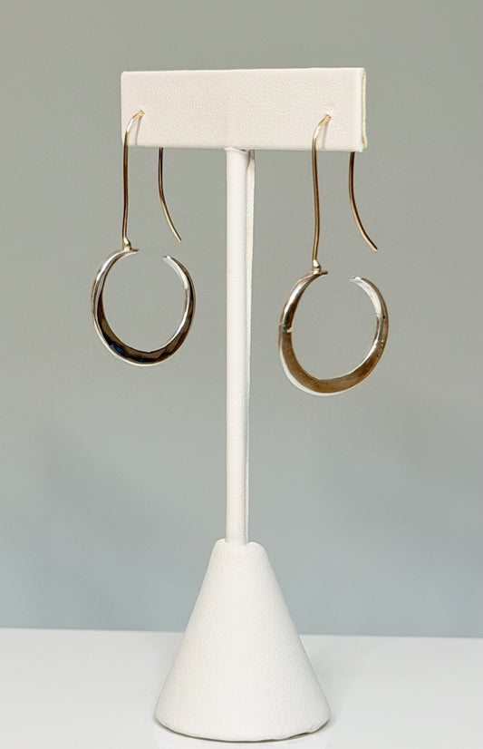 STERLING SILVER HOOP EARRINGS WITH 14K GOLD FRENCH WIRES MB218