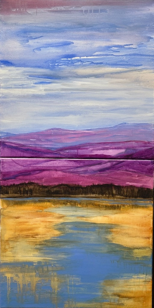 "BEAR'S COUNTRY" ORIGINAL ACRYLIC ON 2 CANVAS/FRAMED