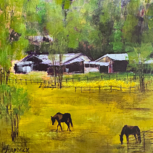 "HOMESTEAD" ORIGINAL ACRYLIC ON CANVAS/FRAMED