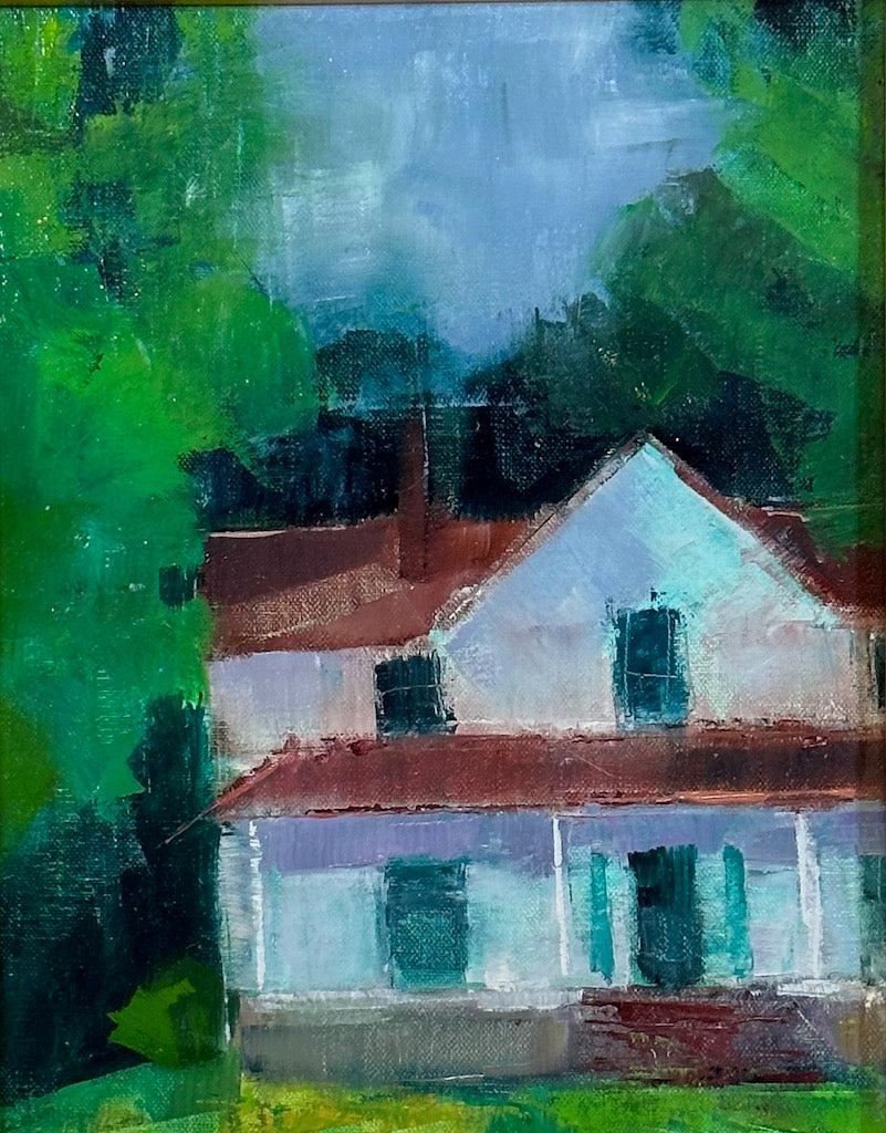 "MAPLE HILL COTTAGE" ORIGINAL OIL ON CANVAS/FRAMED