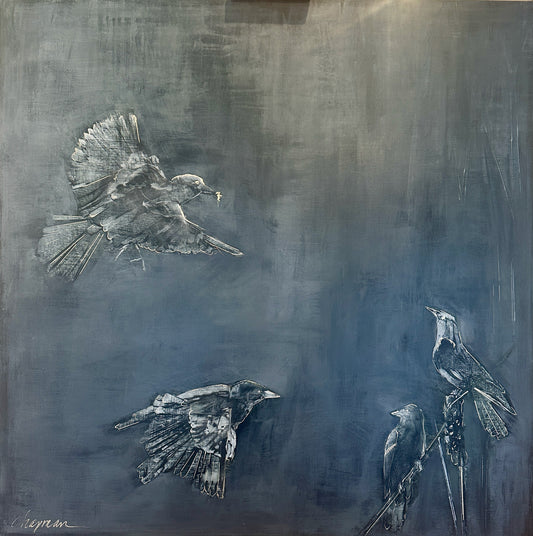 "SHARING" ORIGINAL ACRYLIC ON CANVAS/FRAMED