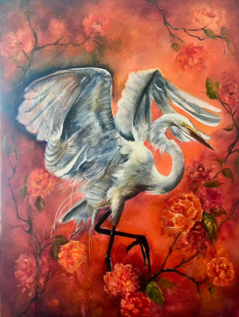 "BAYOU BLUSH AND BIRDSONG" ORIGINAL OIL ON CANVAS