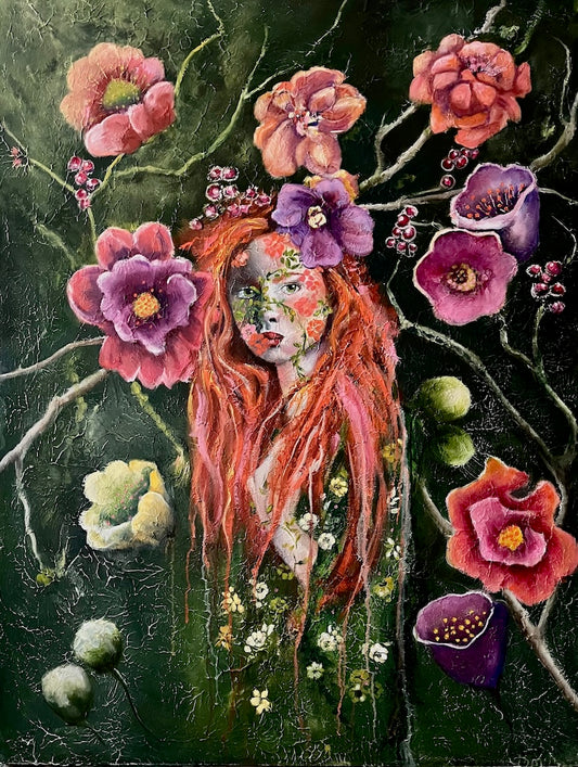 "FLOURISH UNTAMED" ORIGINAL OIL ON CANVAS