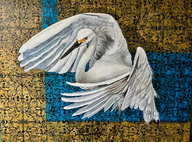 "WHITE BIRD" ORIGINAL OIL ON CANVAS