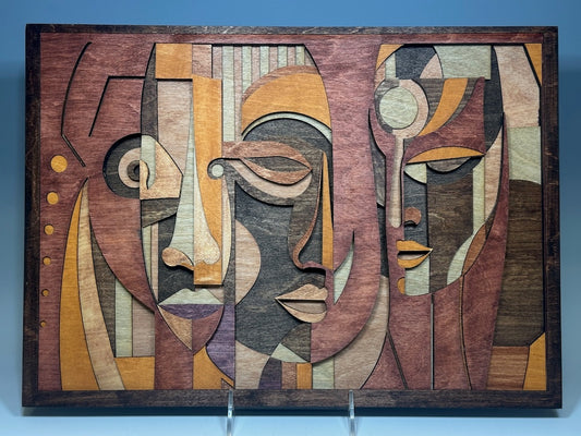 "FACES I" LASER CUT WALL HANGING