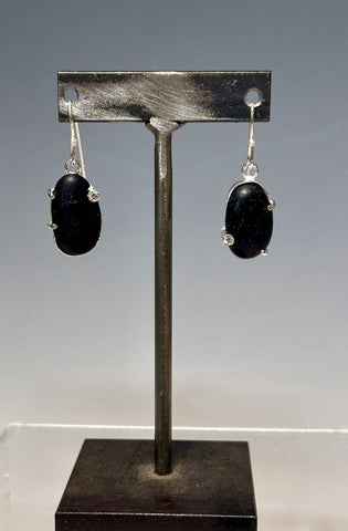 PEBBLE AND CZ EARRINGS SET IN STERLING SILVER Earrings MS213