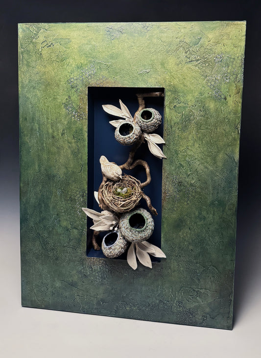 "RELIQUARY 038" MIXED MEDIA WALL HANGING