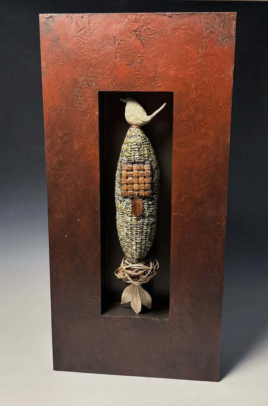 "RELIQUARY 036" MIXED MEDIA WALL HANGING