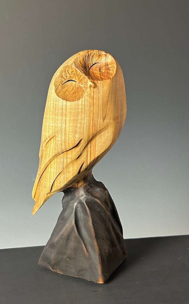 "MOON NIGHT" HAND CARVED WOOD SCULPTURE