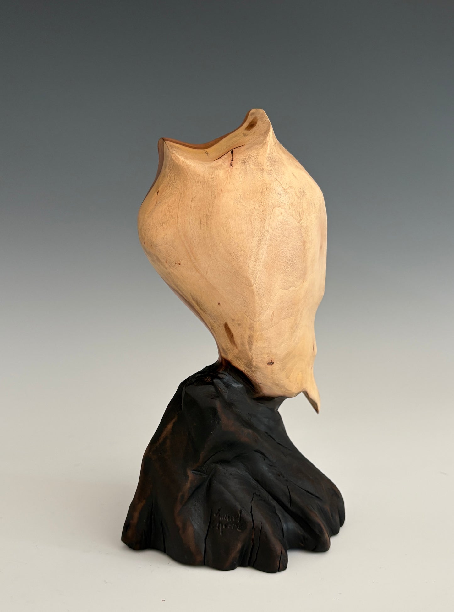 "MORNING SONG" HAND CARVED CRABAPPLE SCULPTURE