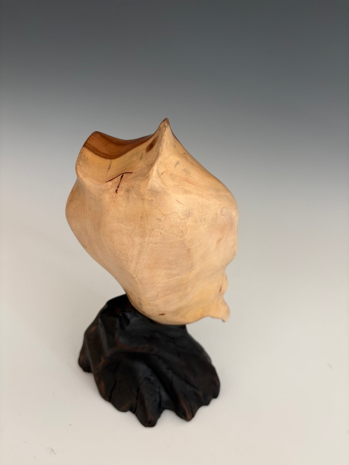 "MORNING SONG" HAND CARVED CRABAPPLE SCULPTURE