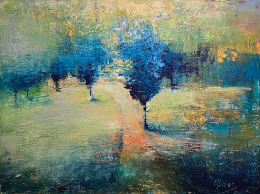 "BLUE FOREST" ORIGINAL OIL PAINTING ON CANVAS