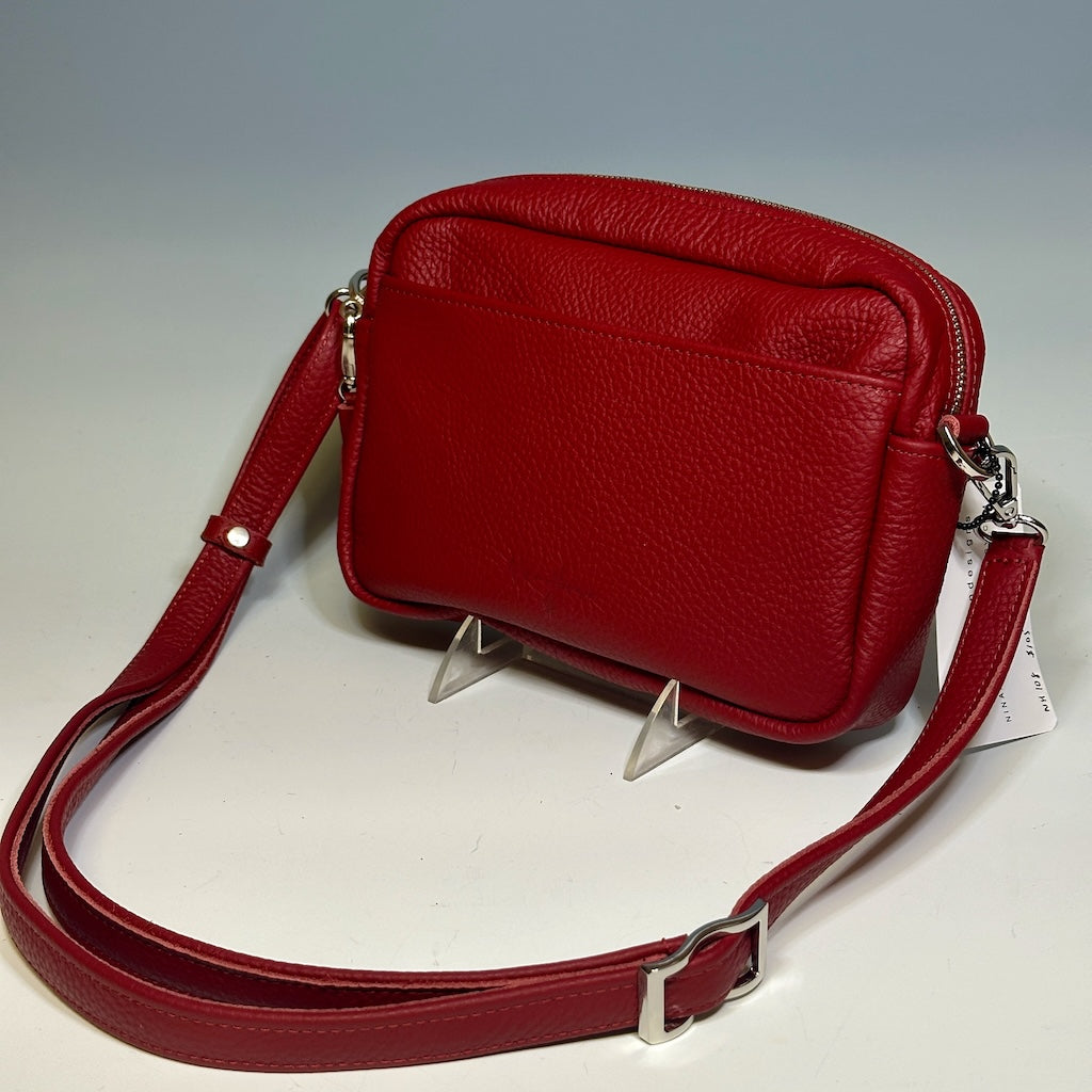 LEATHER CROSSBODY BAG, RED NH108