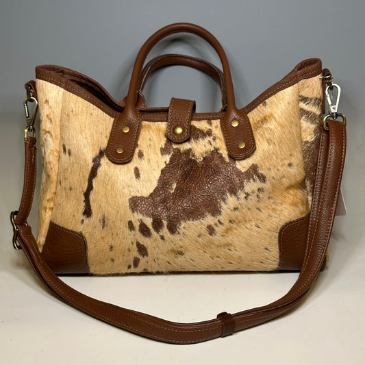 TODAY TOTE LEATHER HIDE AND LEATHER TRIM, BROWN NH122