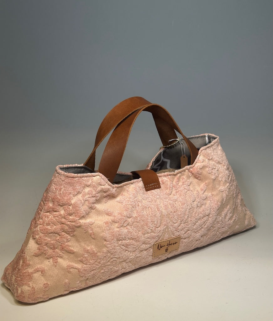 VINTAGE SILHOUETTE TAPESTRY HANDBAG, PINK NH133