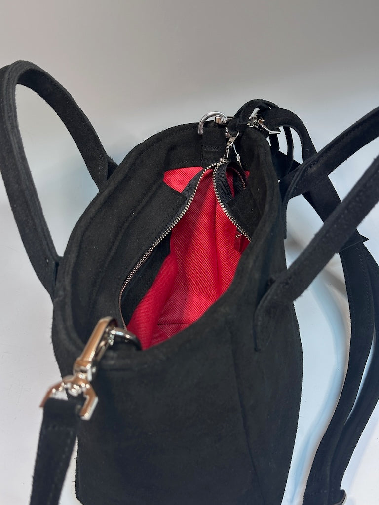ALTO HANDBAG IN BLACK SUEDE NH166
