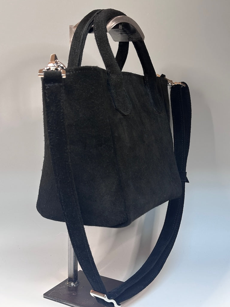 ALTO HANDBAG IN BLACK SUEDE NH166