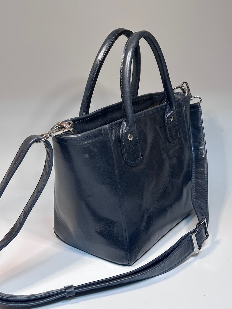 ALTO HANDBAG IN DEEP BLUE LEATHER NH167