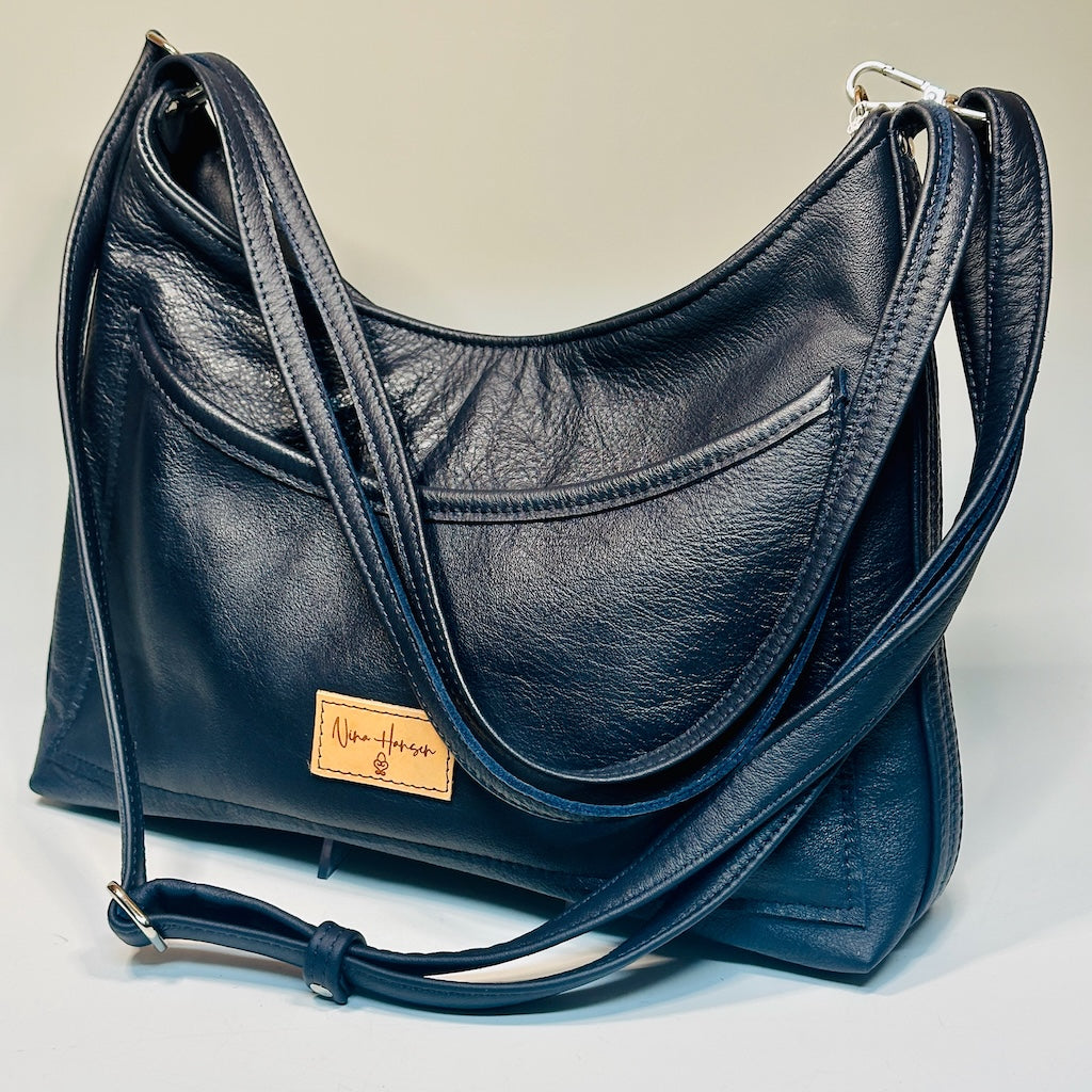 SERENDIPITY BLUE LEATHER HANDBAG NH173