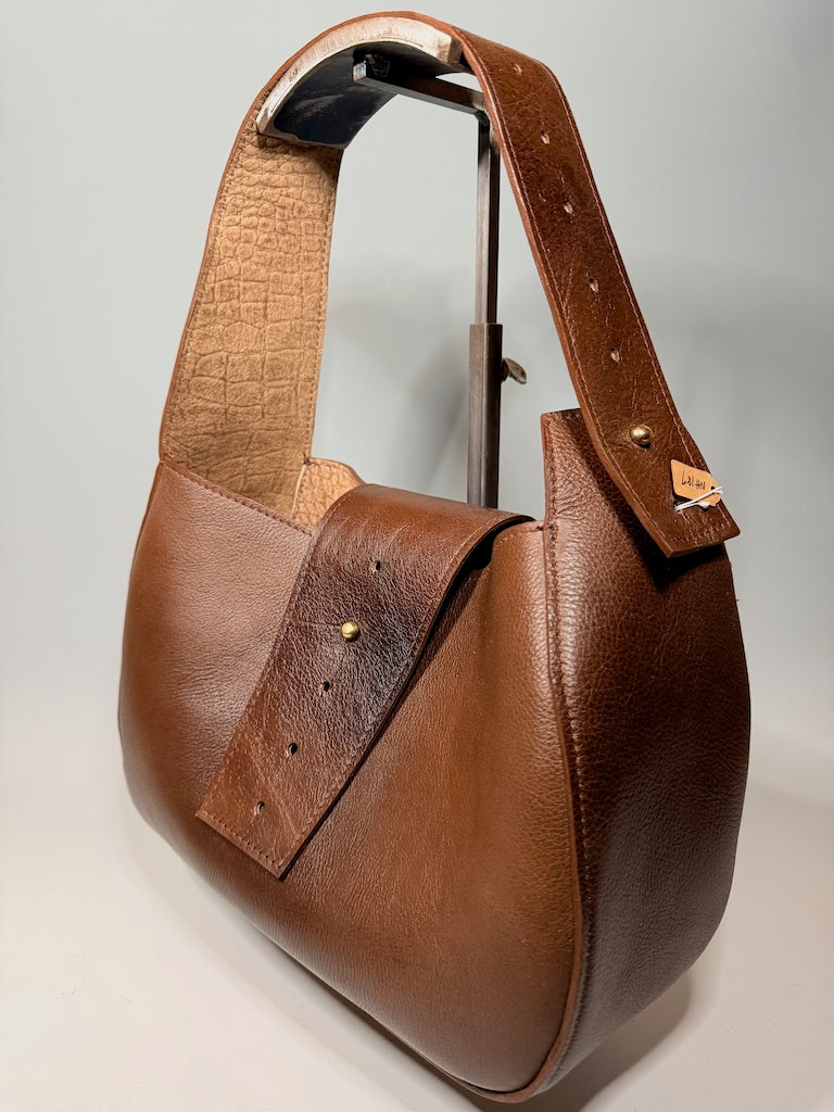 LEATHER SATCHEL, BROWN NH187