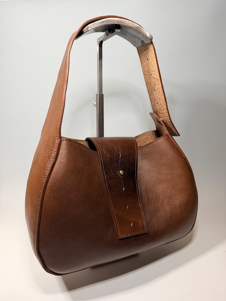 LEATHER SATCHEL, BROWN NH187