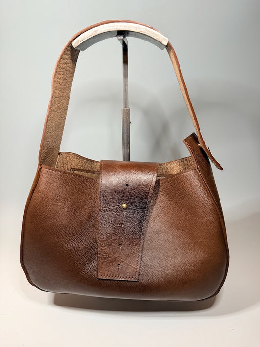 LEATHER SATCHEL, BROWN NH187
